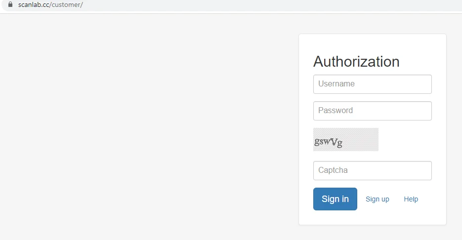 scanlab cc login page