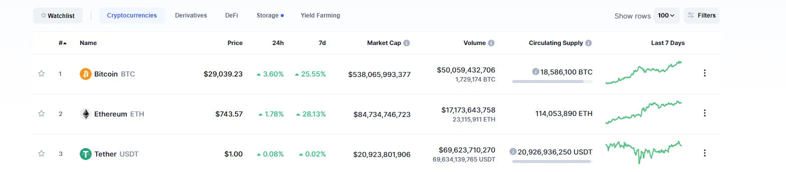 Bitcoin worth 29,000 - 31 December 2020